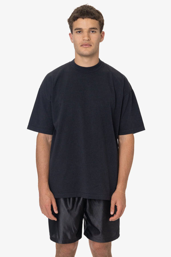 los angeles apparel Short Sleeve Garment Dye Mockneck T-Shirt