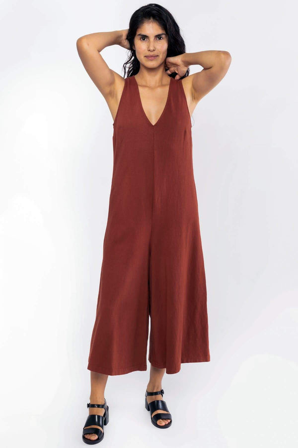 los angeles apparel Sleeveless Heavy Jersey Jumpsuit