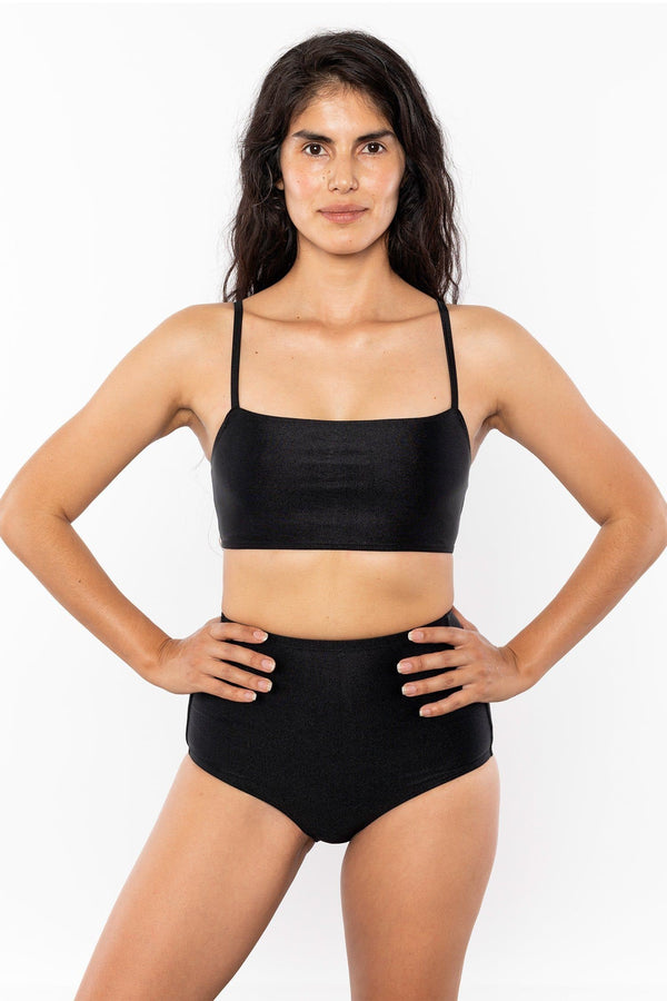 los angeles apparel The Monochromatic Minimalist Crop Swim Top
