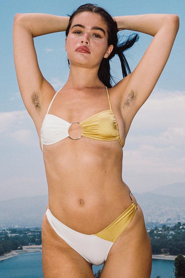 Los Angeles Apparel The Ophelia 2-Tone Ring Bikini Bottom