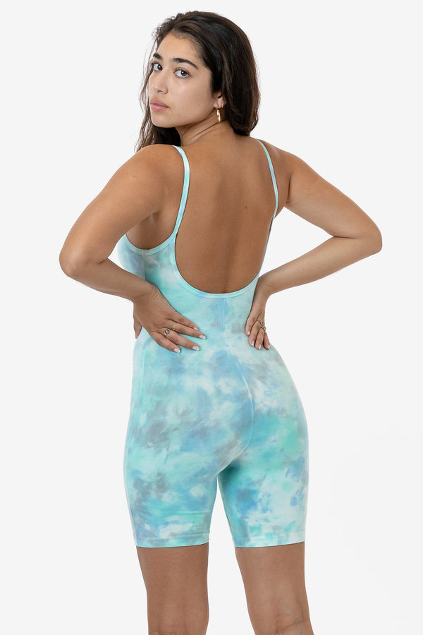 Los Angeles Apparel Tie Dye Spaghetti Scoopback Biketard