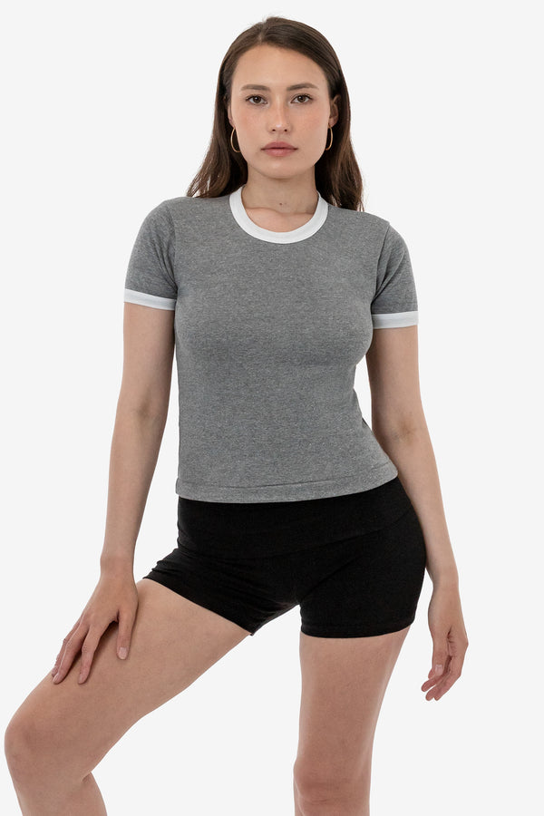 Los Angeles Apparel Tri-Blend Rib Women's Ringer Tee
