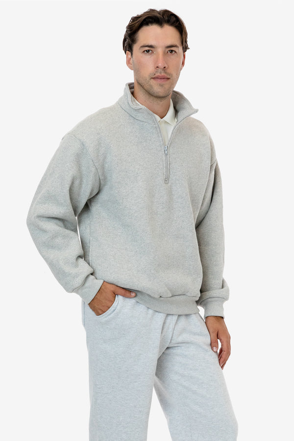 los angeles apparel Unisex Heavy Fleece Half Zip Pullover (Piece Dye)