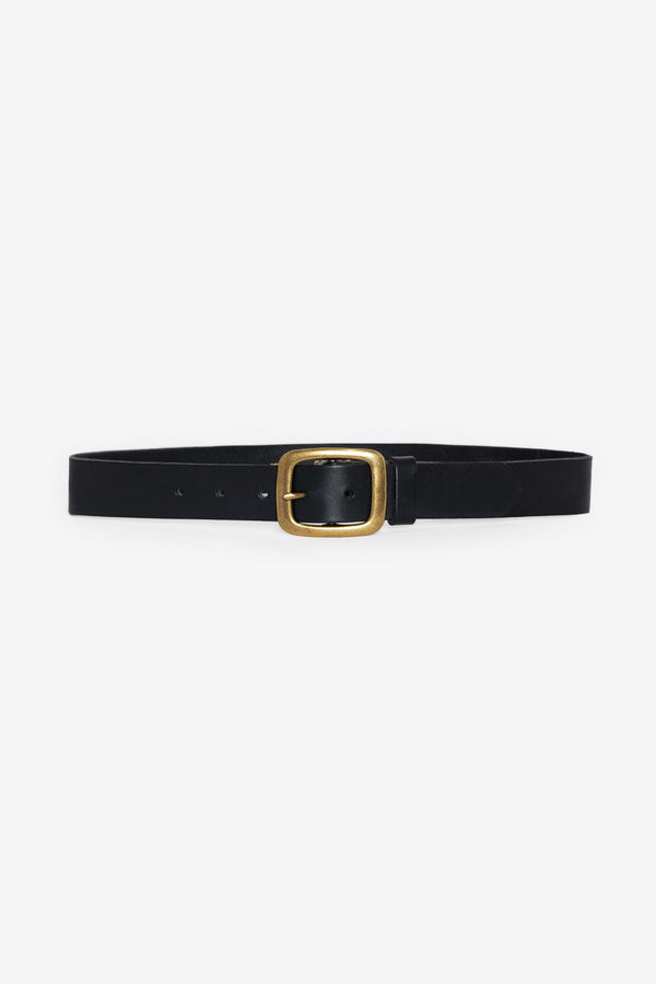 los angeles apparel Unisex Rectangle Center Bar Buckle Leather Belt