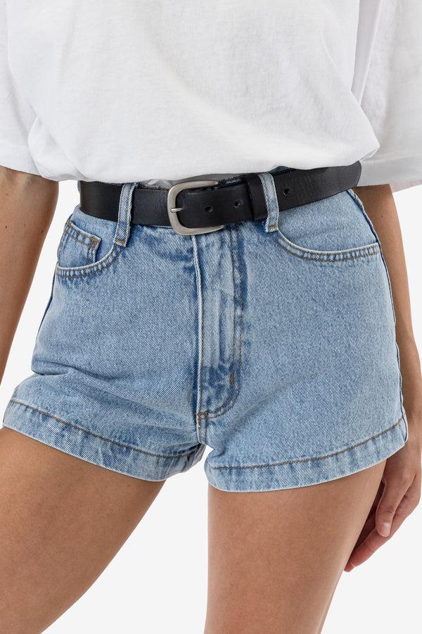 Los Angeles Apparel Unisex Rounded Square Buckle Leather Belt