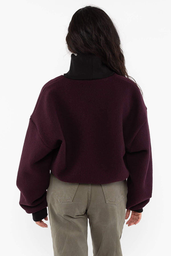 Los Angeles Apparel Wool Turtleneck Sweater With Heavy Cotton Rib
