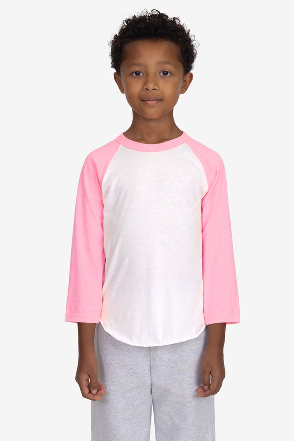 Los Angeles Apparel Youth 3/4 Sleeve Poly Cotton Raglan