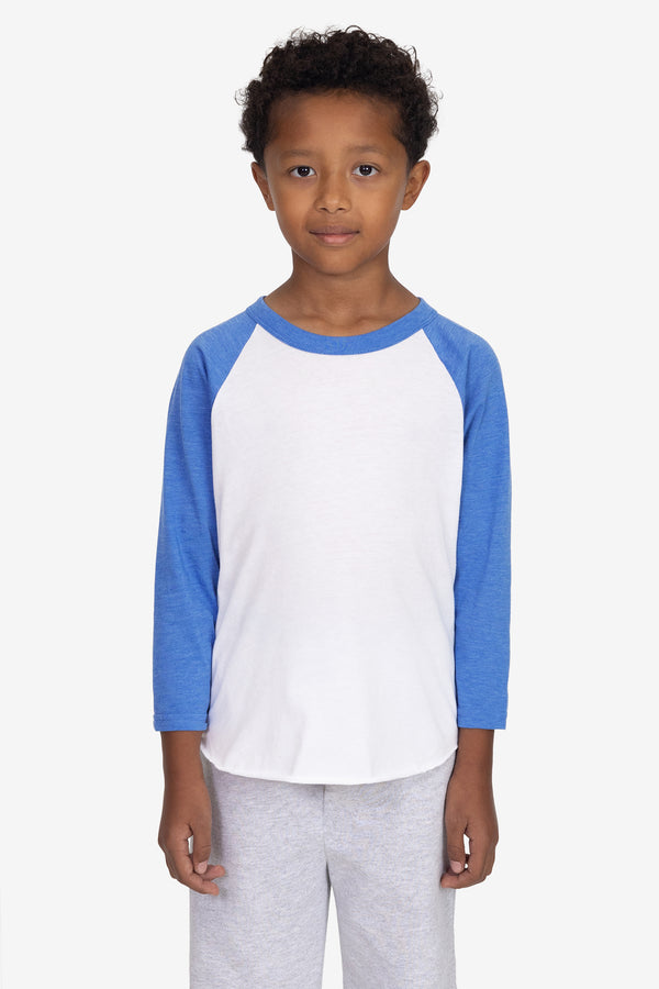 Los Angeles Apparel Youth 3/4 Sleeve Poly Cotton Raglan