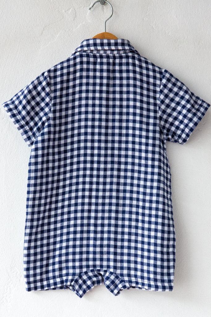 Angel Dear Gingham Polo Romper