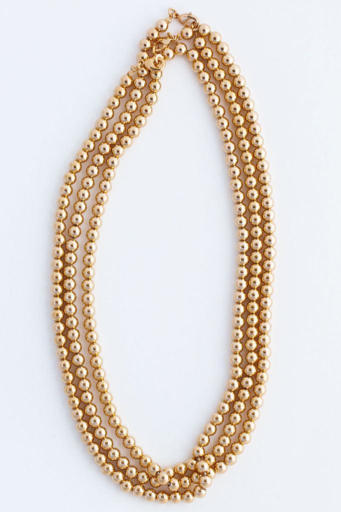 Bijoux Gold Bead Necklace