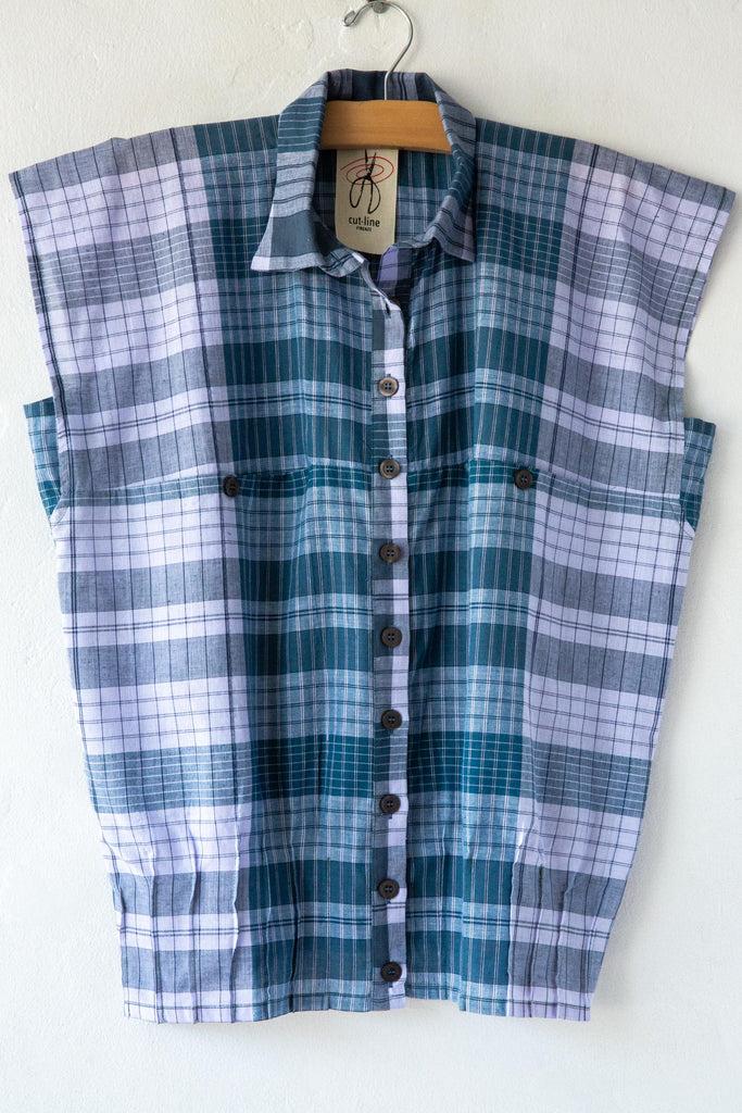 Cut-Line Madras SL Collar Shirt