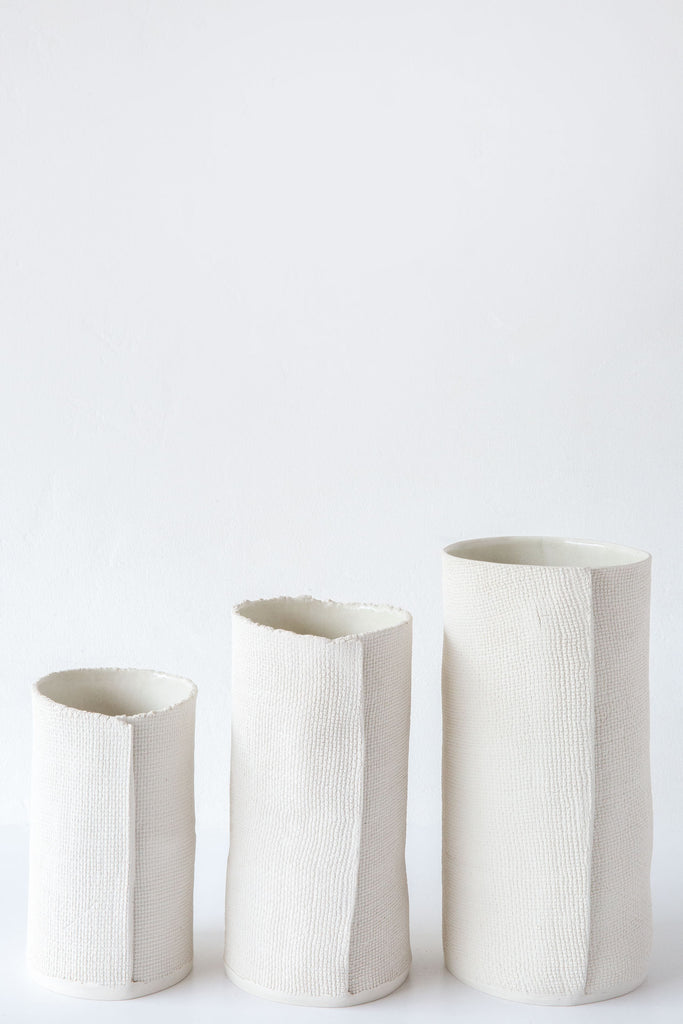 Cym Warkov Ceramics Burlap Cylinder Vase
