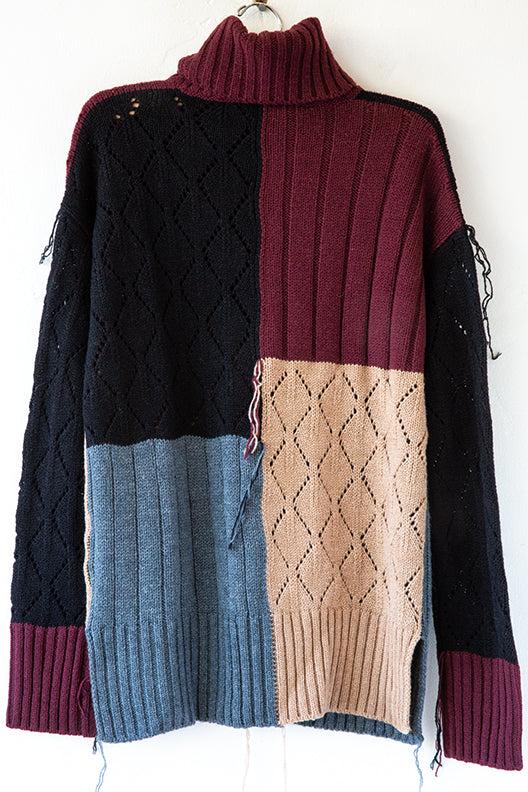 Danielapi Patchwork Turtleneck