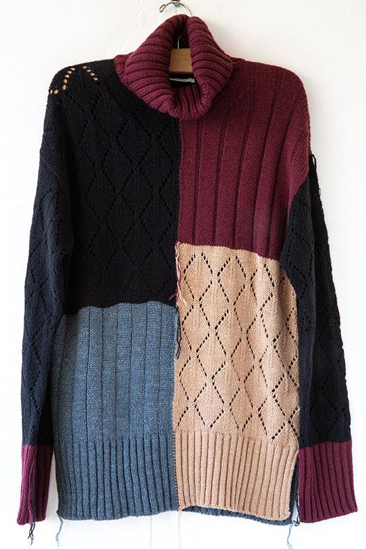 Danielapi Patchwork Turtleneck