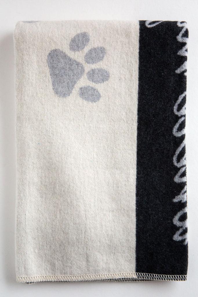 David Fussenegger Lt Grey Dog Paws Blanket