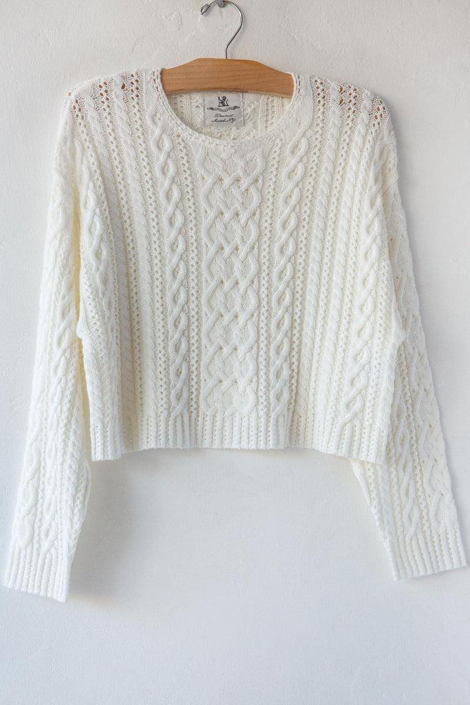 Denimist Crop Cable Sweater