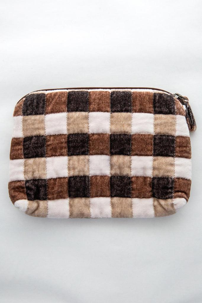 Epice Beaded Check Pouch