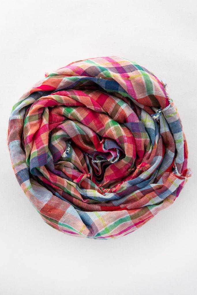 Epice Cotton/Linen Check Stole