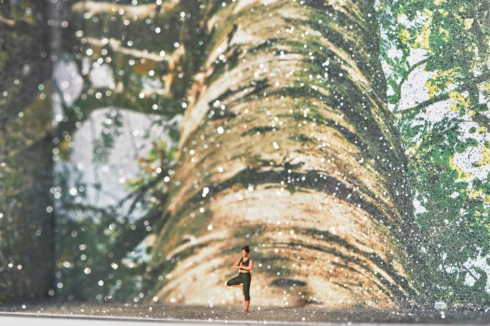 Glass Cathedrals Miniature Art Box Yoga Tree