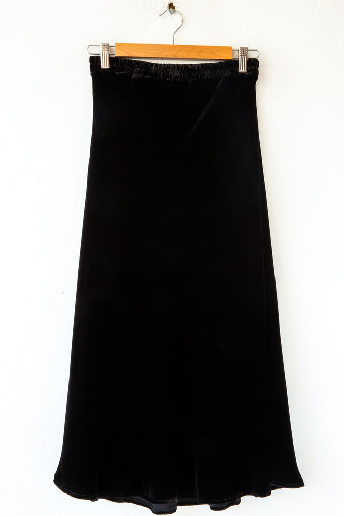 Gold Hawk Velvet Bias Skirt