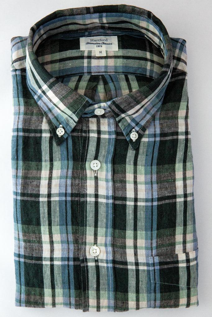 Hartford Pitt Madras Linen Shirt