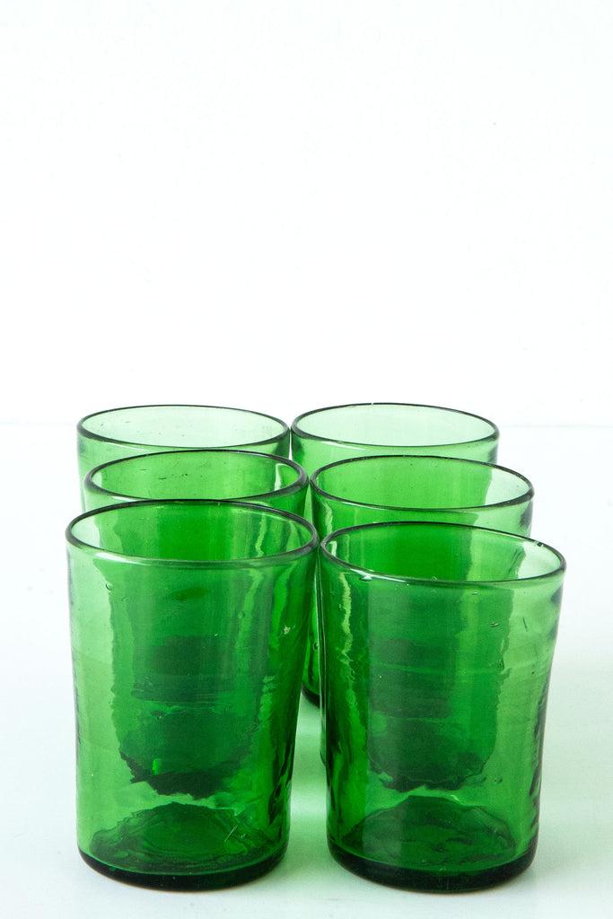 Lost & Found Flared Water Glass Green