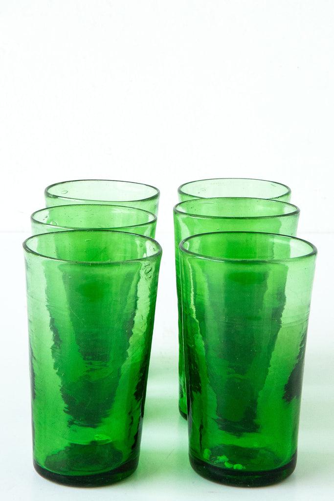 Lost & Found Flared Water Glass Green