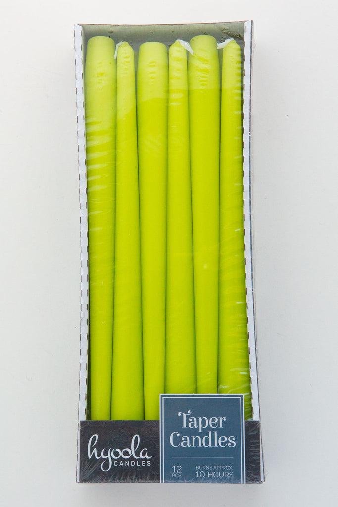 Ner Mitzvah Taper Candle 12 Pack Lime