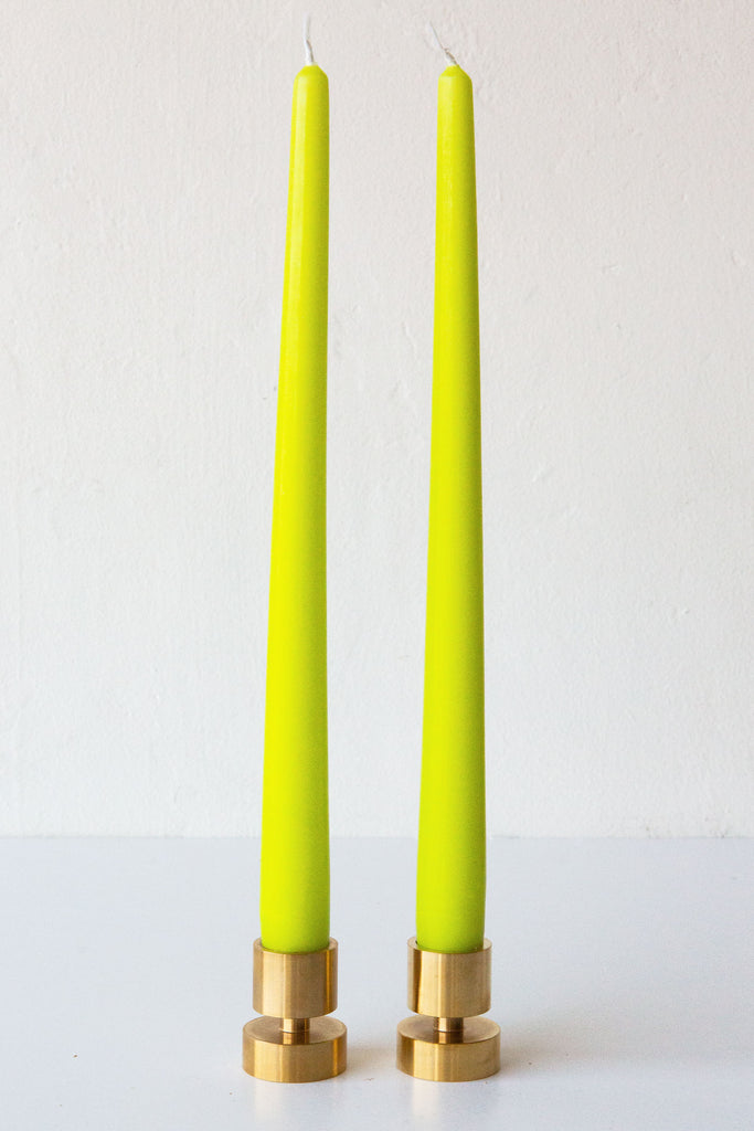 Ner Mitzvah Taper Candle 12 pack Lime