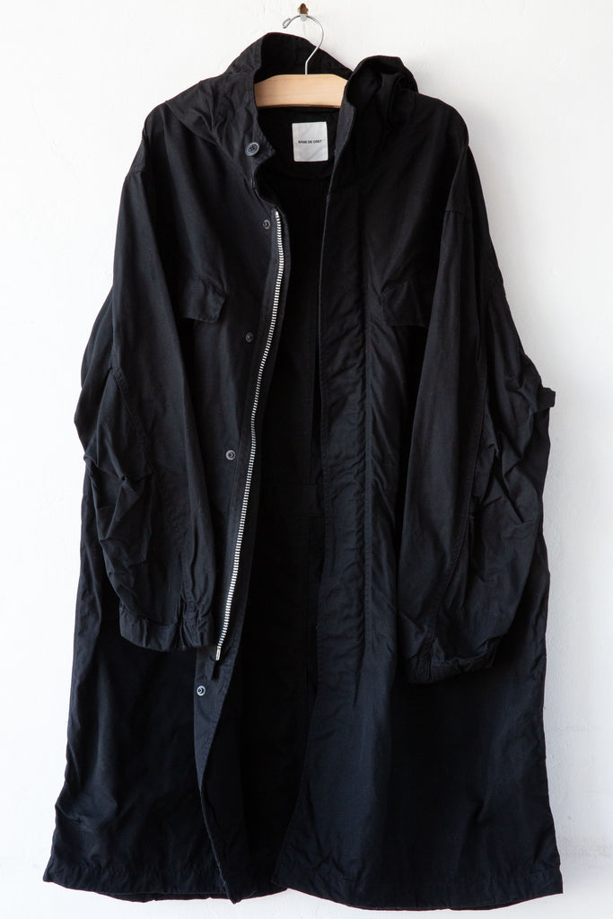 Sage De Cret Waxed Military Coat