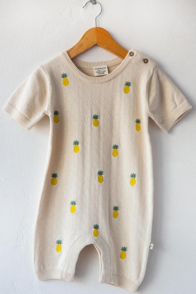 Viverano Organics Pineapple Emb Romper
