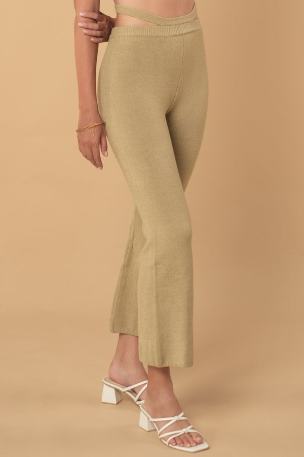 Lost In Paradise Beryl Knit Long Pant Light Brown