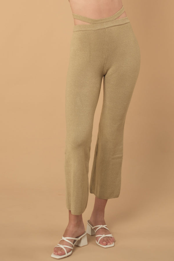 lost in paradise Beryl Knit Long Pant Light Brown