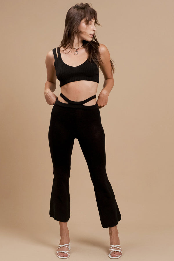 Lost In Paradise Beryl Knit Top Black
