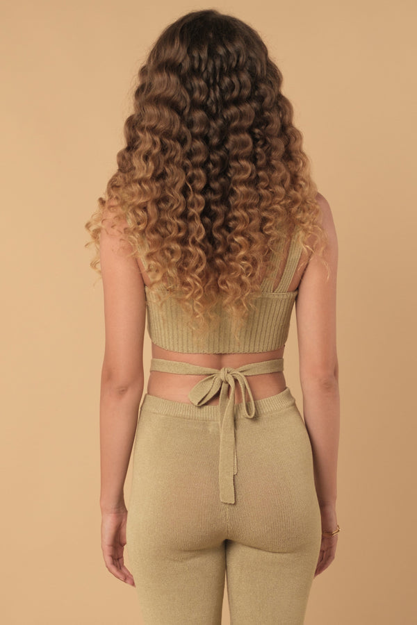 Lost In Paradise Beryl Knit Top Light Brown