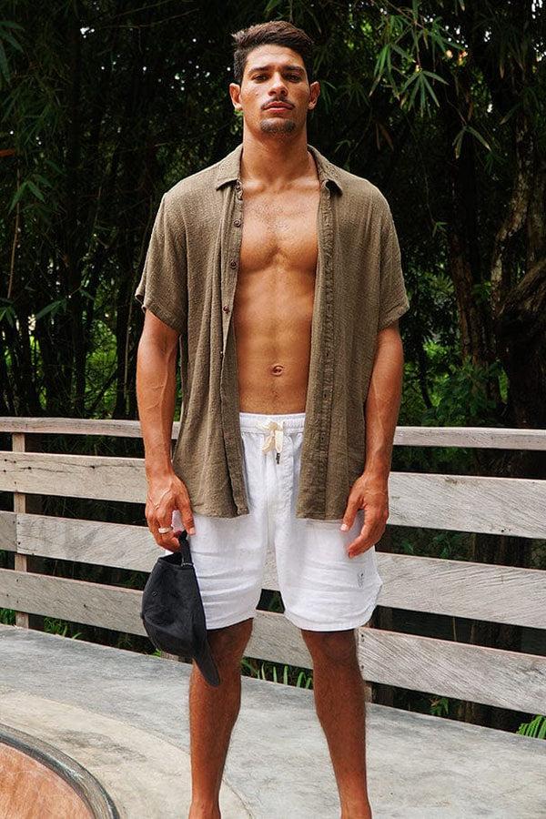 Lost In Paradise Cabana Shirt Brown