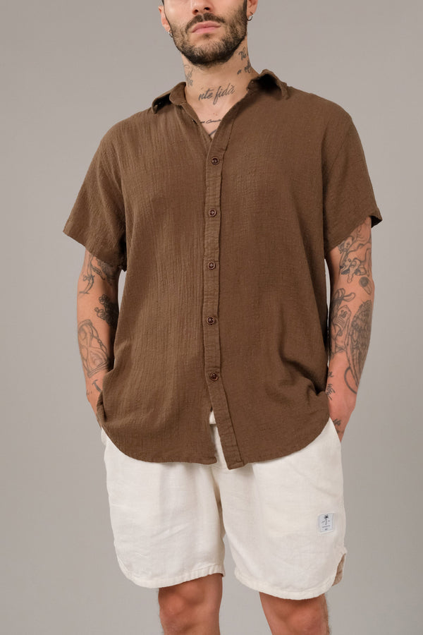 lost in paradise Cabana Shirt Brown
