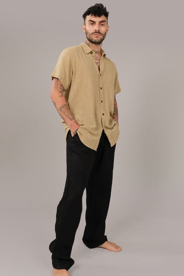 Lost In Paradise Cabana Shirt Light Brown