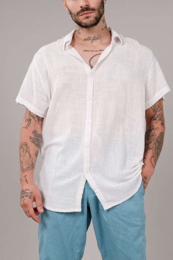 lost in paradise Cabana Shirt White