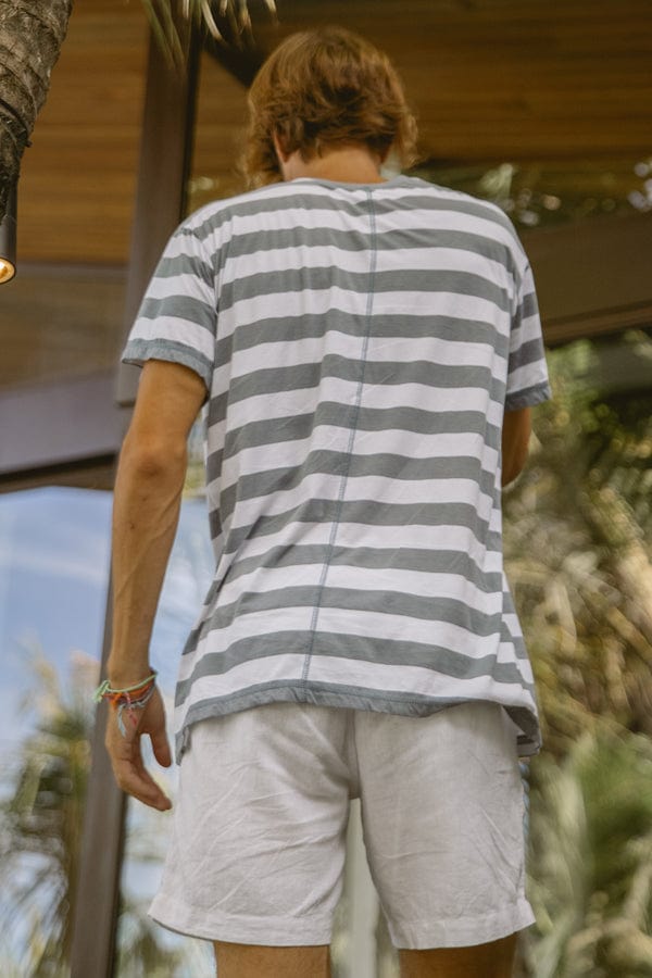 Lost In Paradise Cali Stripe Tee Grey