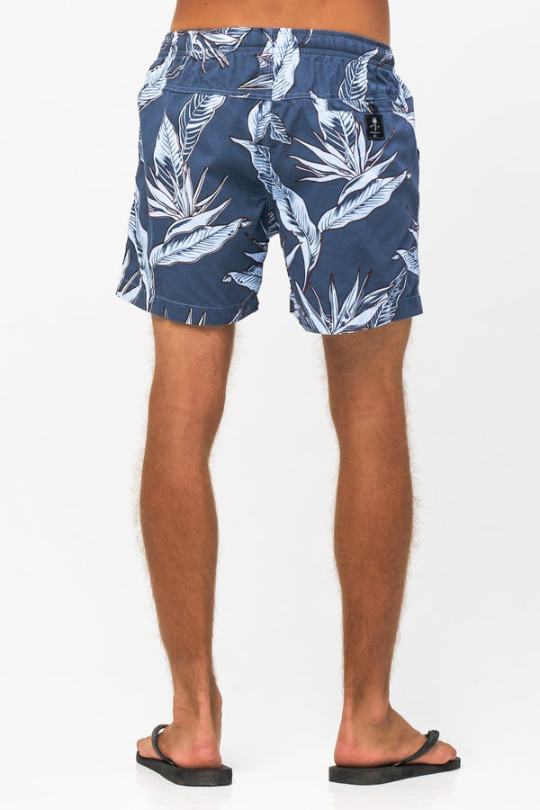 Lost In Paradise Daun Line Short Blue