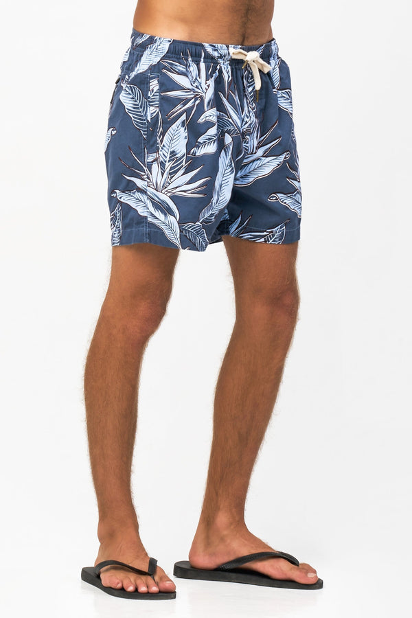 Lost In Paradise Daun Line Short Blue