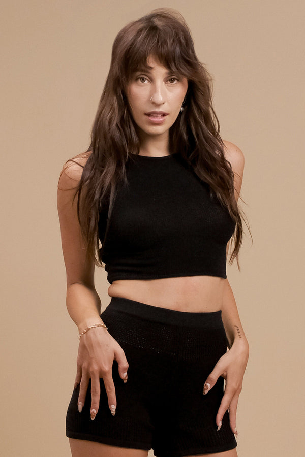 lost in paradise Ebony Knit Top Black