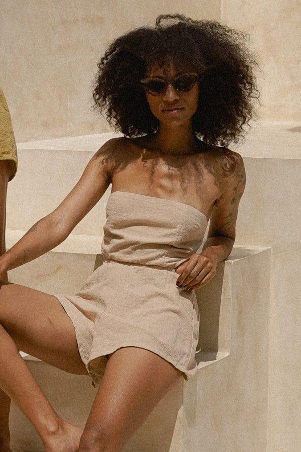 lost in paradise Elowen Playsuit Cream