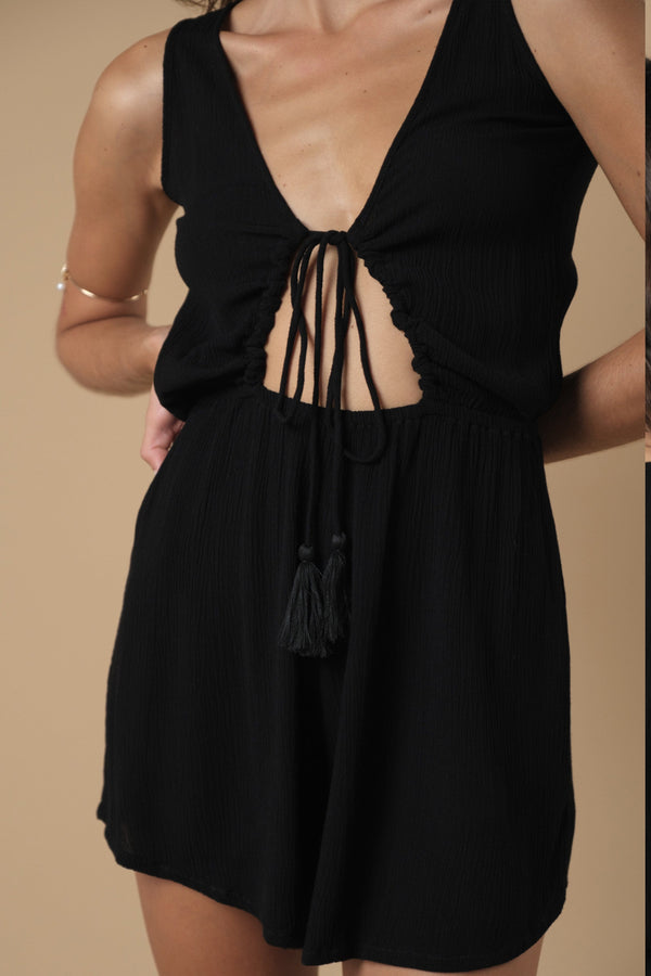 Lost In Paradise Emery Playsuit Black