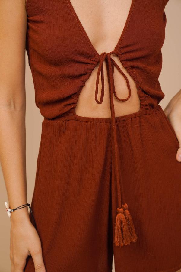 Lost In Paradise Emery Playsuit Red