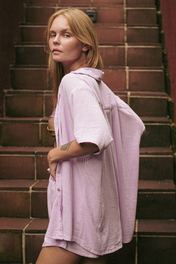Lost In Paradise Everly Oversize Shirt Purple