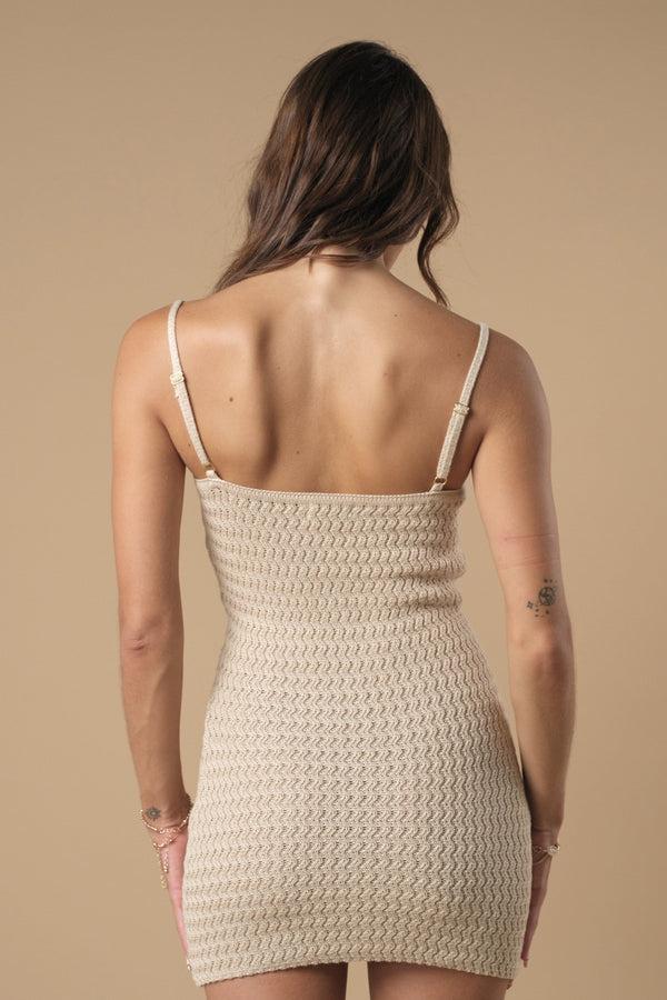 Lost In Paradise Freesia Knit Dress Cream