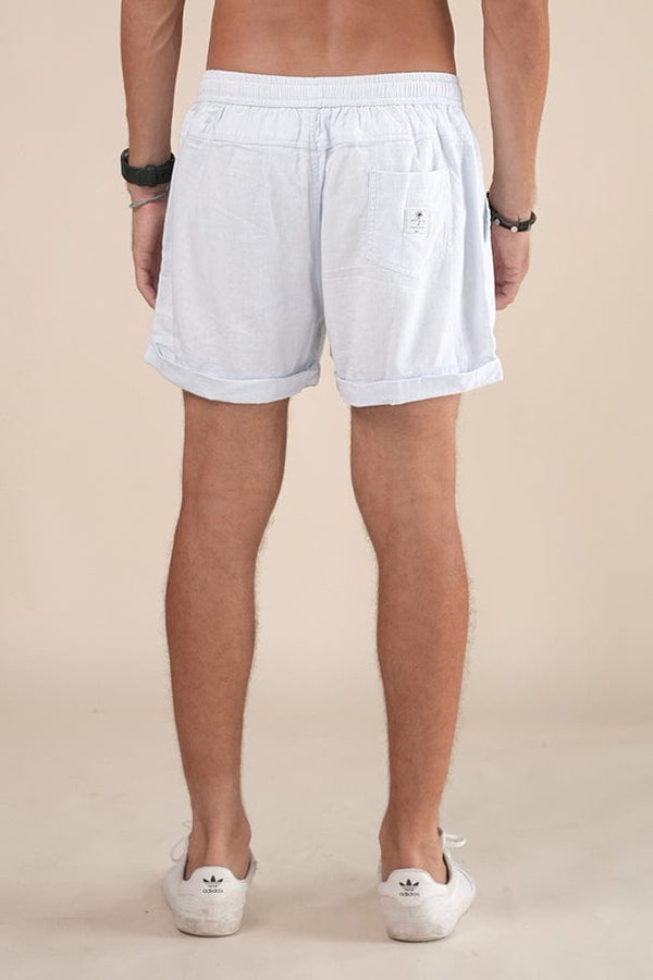 Lost In Paradise Get Shorty Linen Blue