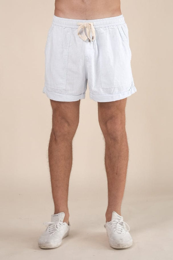 lost in paradise Get Shorty Linen Blue